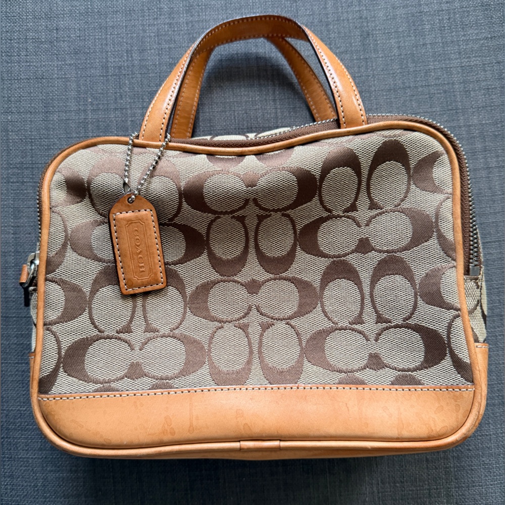 COACH Tan and Brown Signature Bag